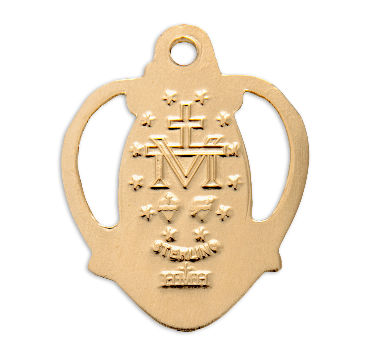 Gold Over Sterling Silver Miraculous Medal Necklace | 16kt Gold Plated .925 Silver