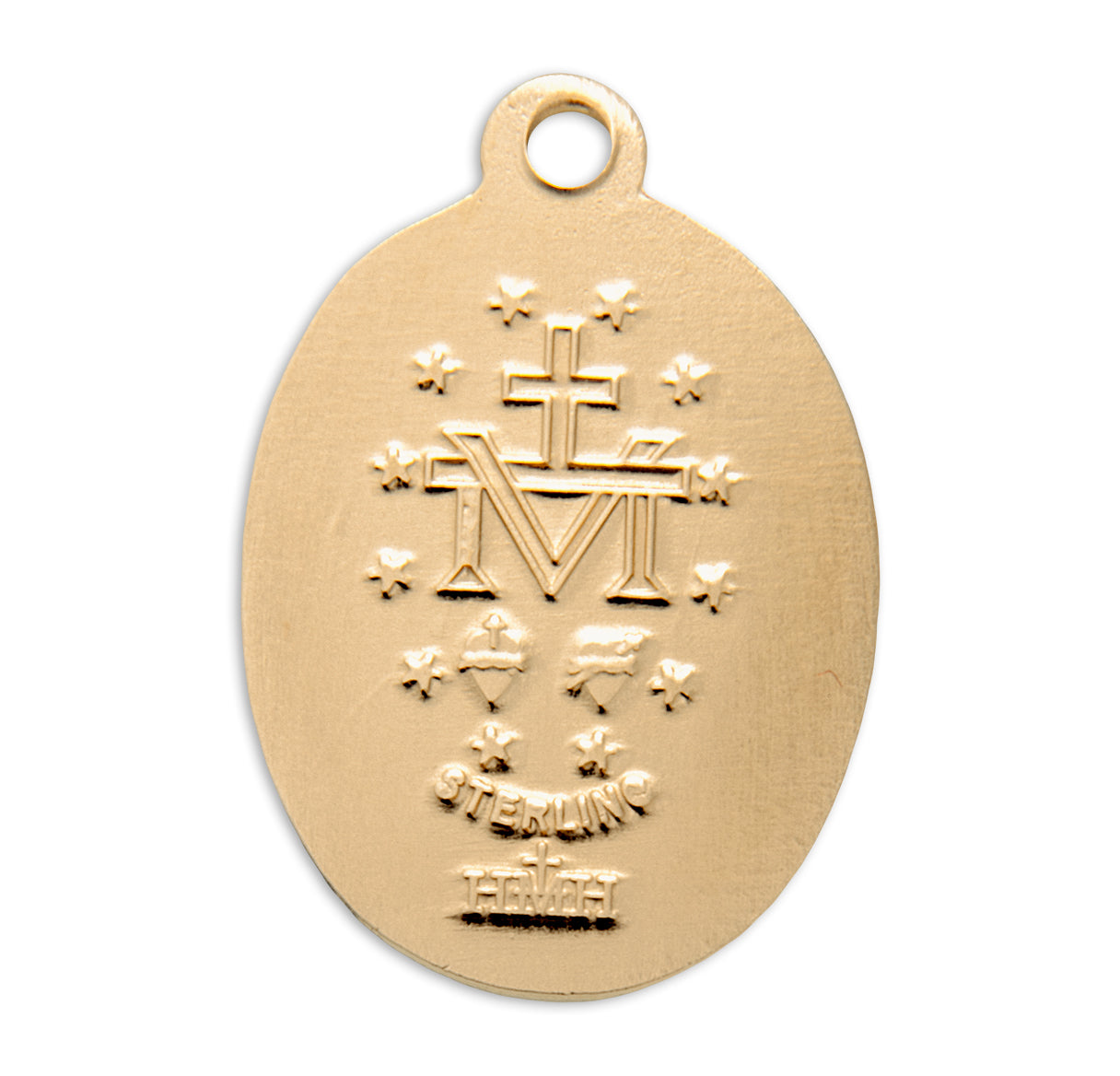 Gold Sterling Silver Oval Miraculous Medal Necklace | .925 Silver