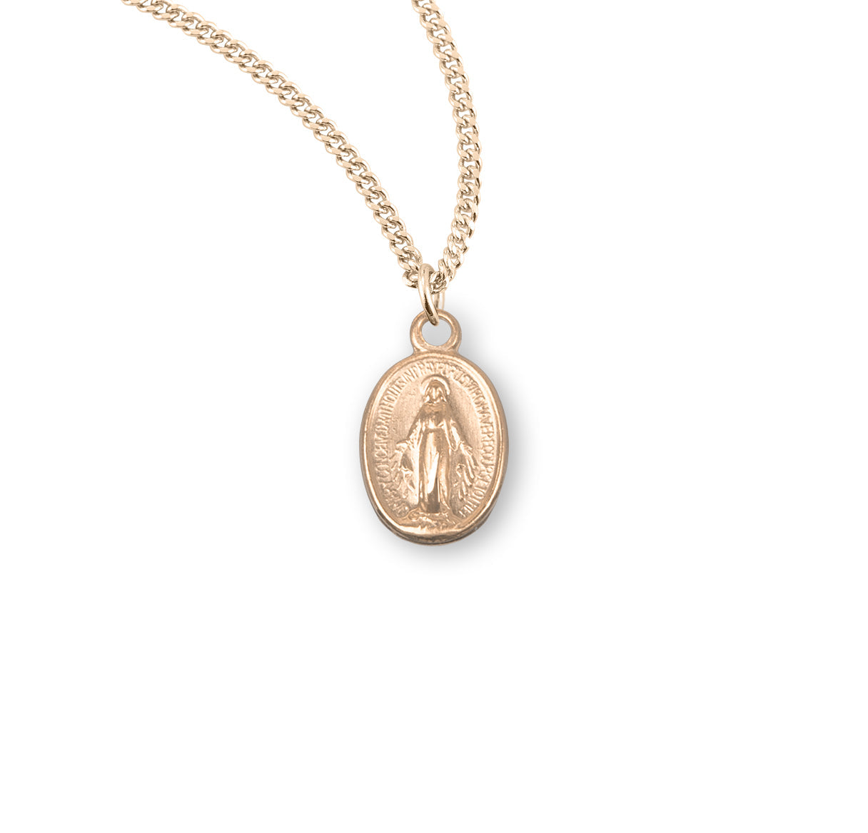 Gold Over Sterling Miraculous Medal Necklace | 16kt Gold Plated .925 Silver