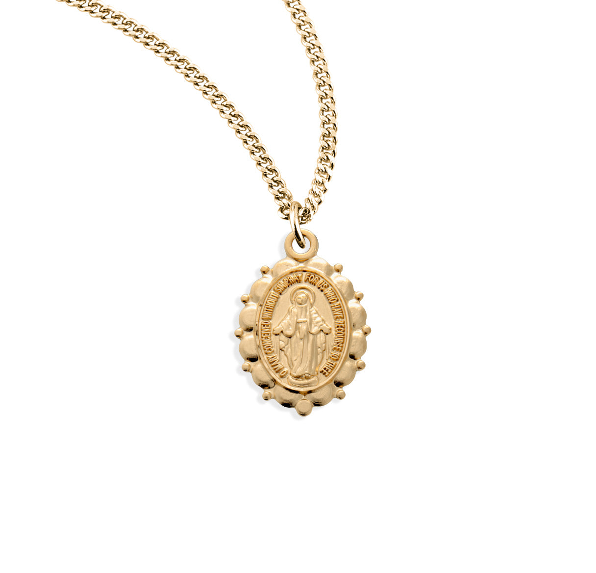 Sterling Silver Oval Miraculous Medal Necklace | .925 Silver