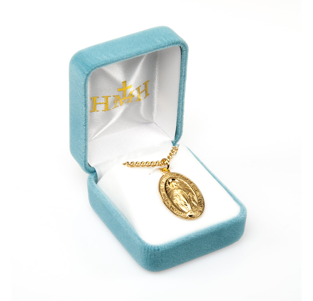Gold Over Sterling Silver Miraculous Medal Necklace | 16kt Gold Plated .925 Silver