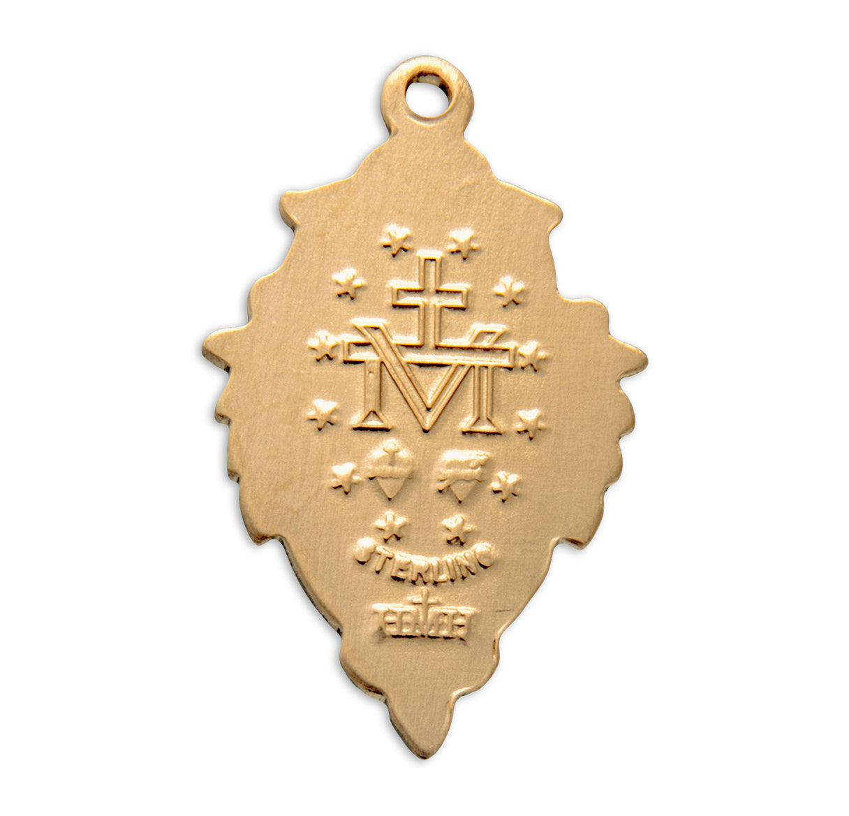 Gold Over Sterling Silver Miraculous Medal Necklace | 16kt Gold Plated .925 Silver