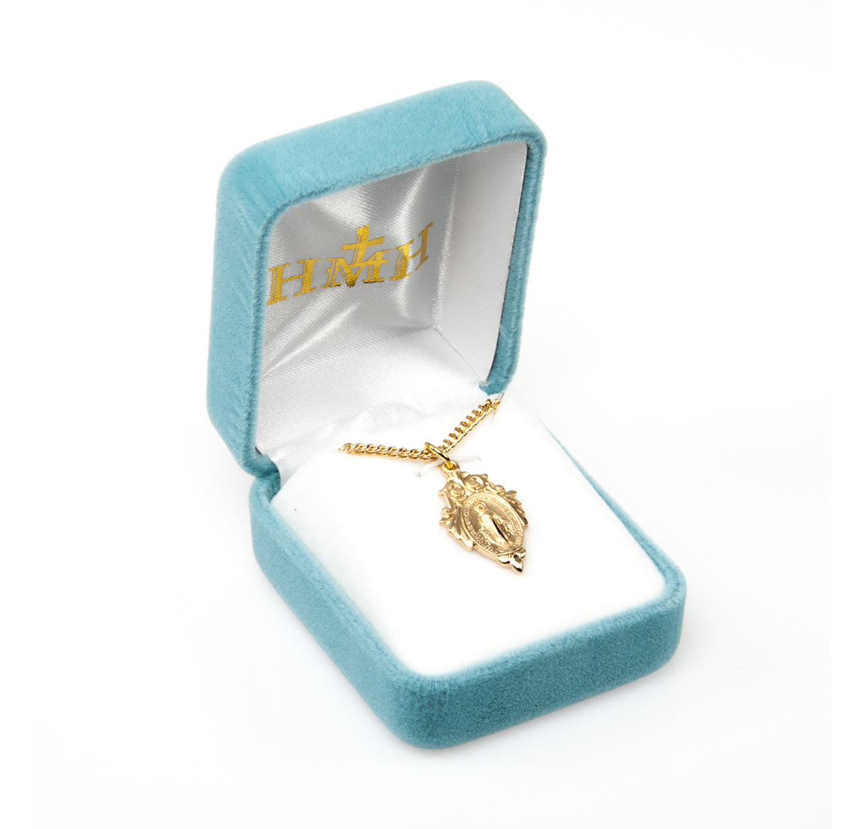 Gold Over Sterling Silver Miraculous Medal Necklace | 16kt Gold Plated .925 Silver