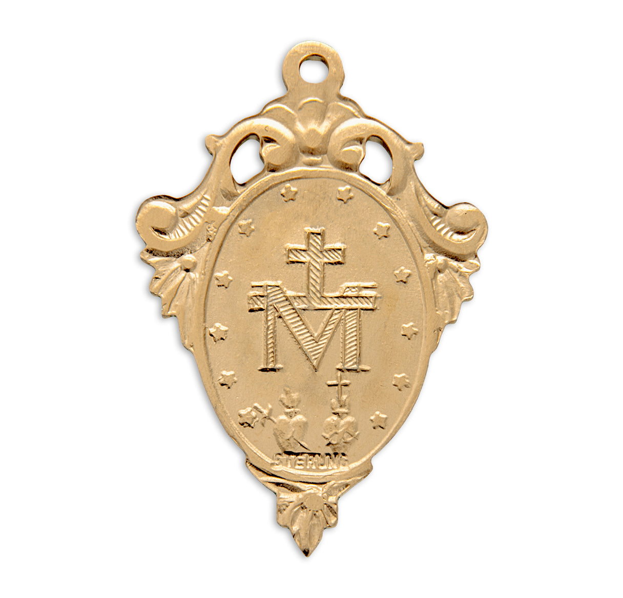 Gold Over Sterling Silver Miraculous Medal Necklace | 16kt Gold Plated .925 Silver