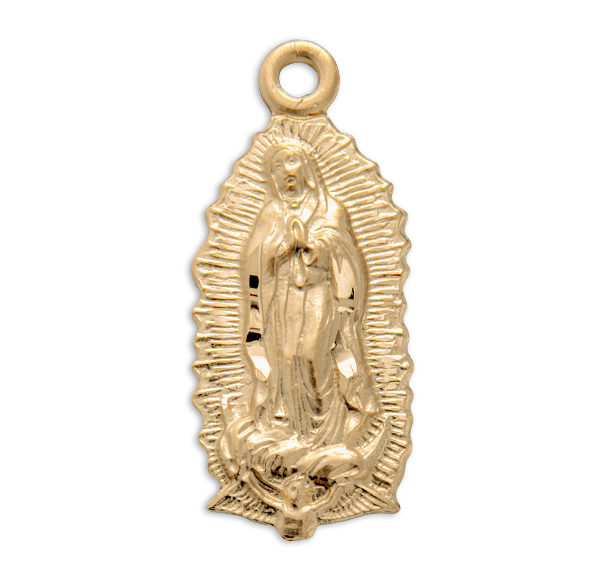 Our Lady of Guadalupe Gold Over Sterling Silver Medal Necklace | 16kt Gold Plated .925 Silver