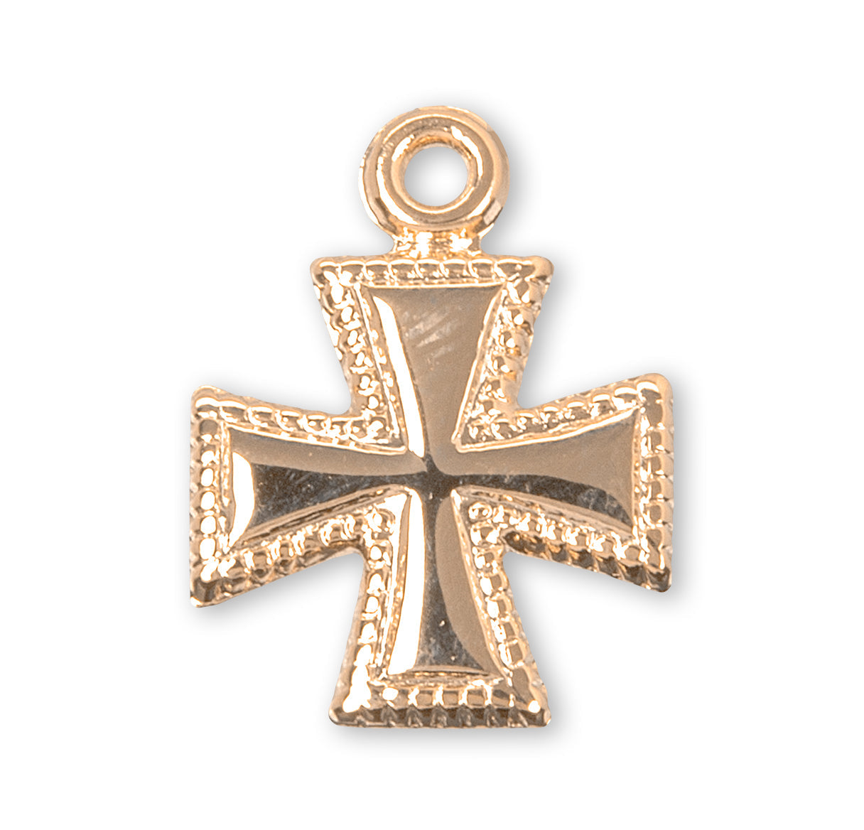 Gold Over Sterling Silver Beaded Cross Necklace | 16kt Gold Plated .925 Silver