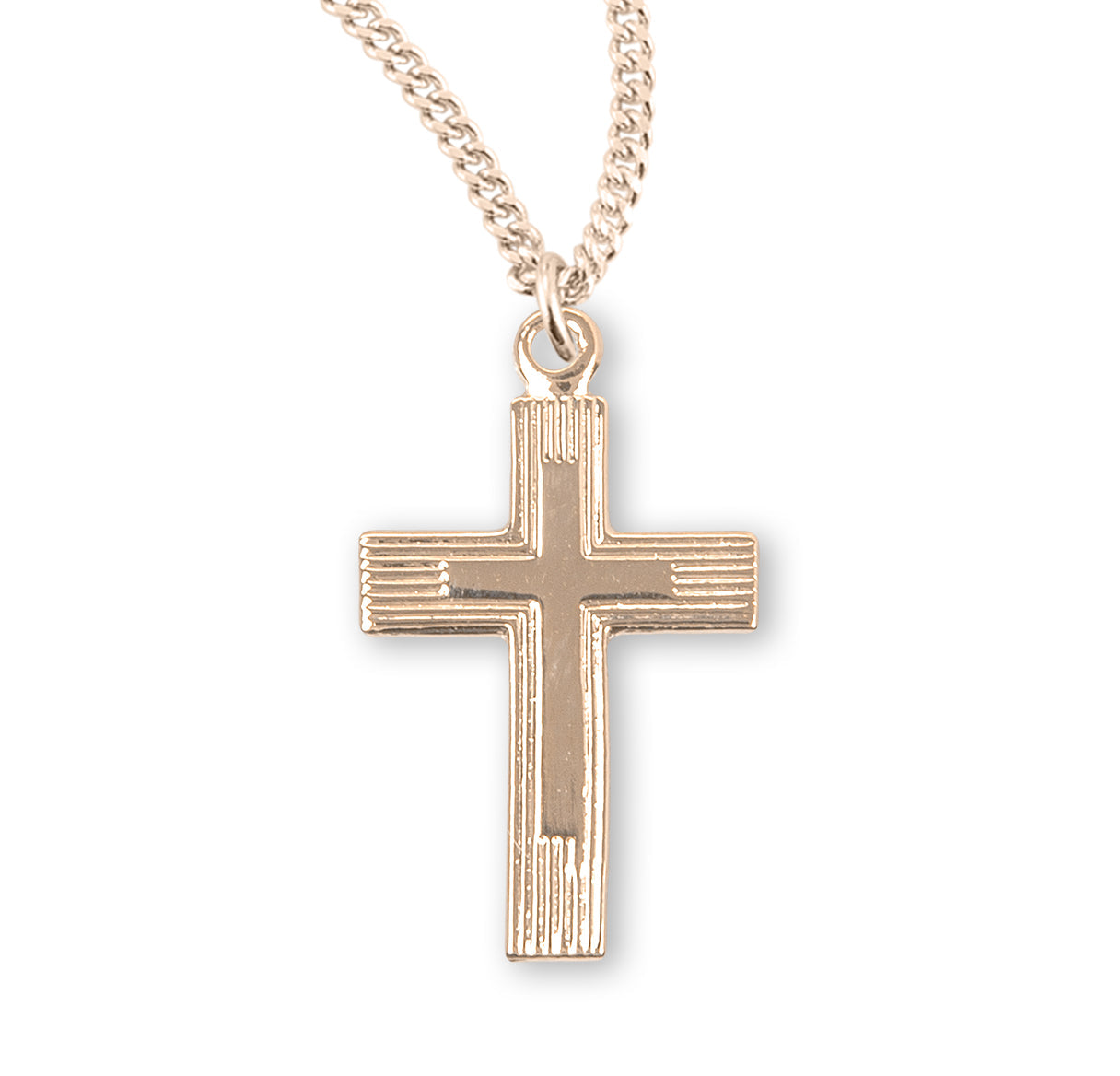 Gold Over Sterling Silver Cross Necklace | 16kt Gold Plated .925 Silver