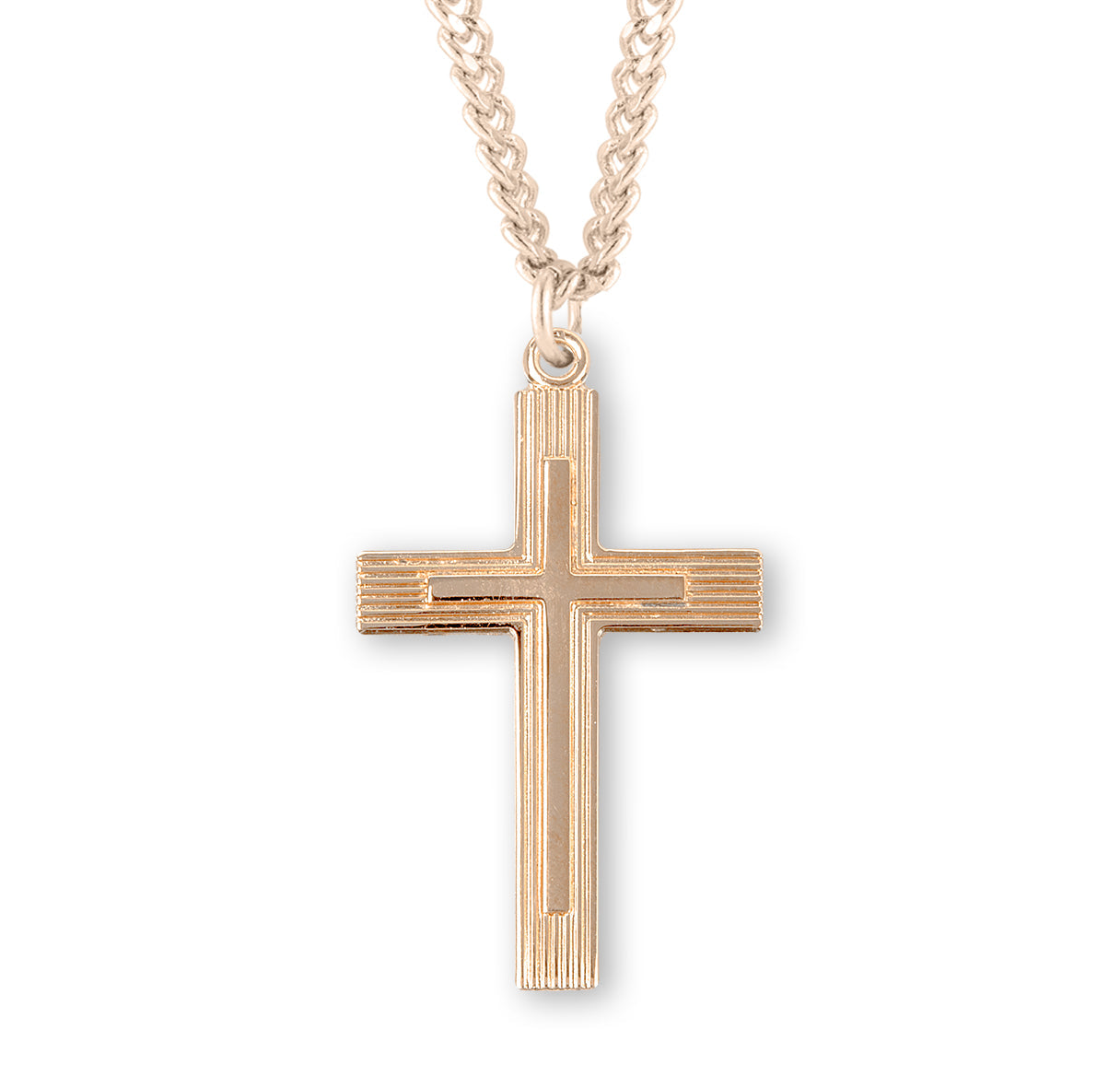 Gold Over Sterling Silver Cross Necklace | 16kt Gold Plated .925 Silver