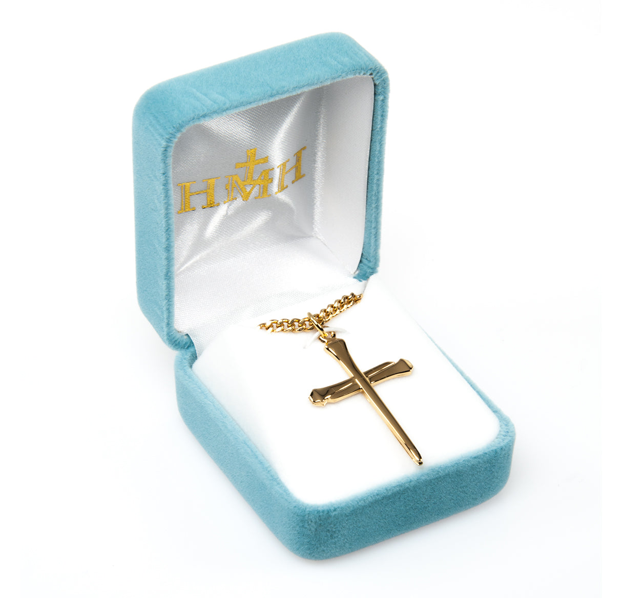 Gold Over Sterling Silver Nail Cross Necklace | 16kt Gold Plated .925 Silver