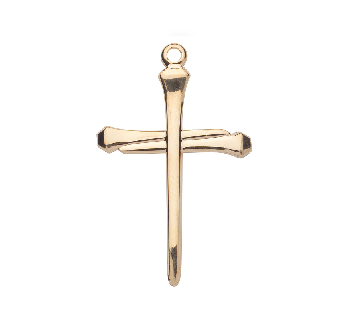 Gold Over Sterling Silver Nail Cross Necklace | 16kt Gold Plated .925 Silver