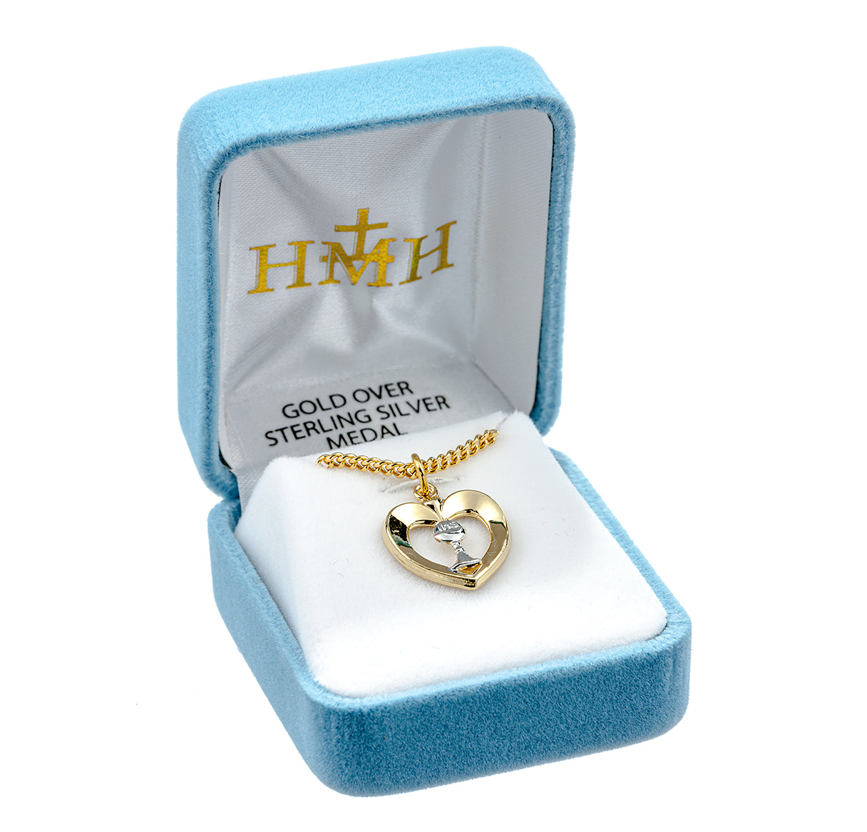 Two-Tone Gold Over Sterling Silver Heart Necklace | 16kt Gold Plated .925 Silver
