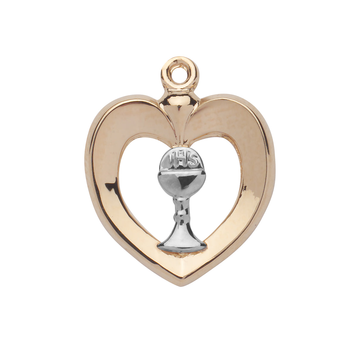 Two-Tone Gold Over Sterling Silver Heart Necklace | 16kt Gold Plated .925 Silver