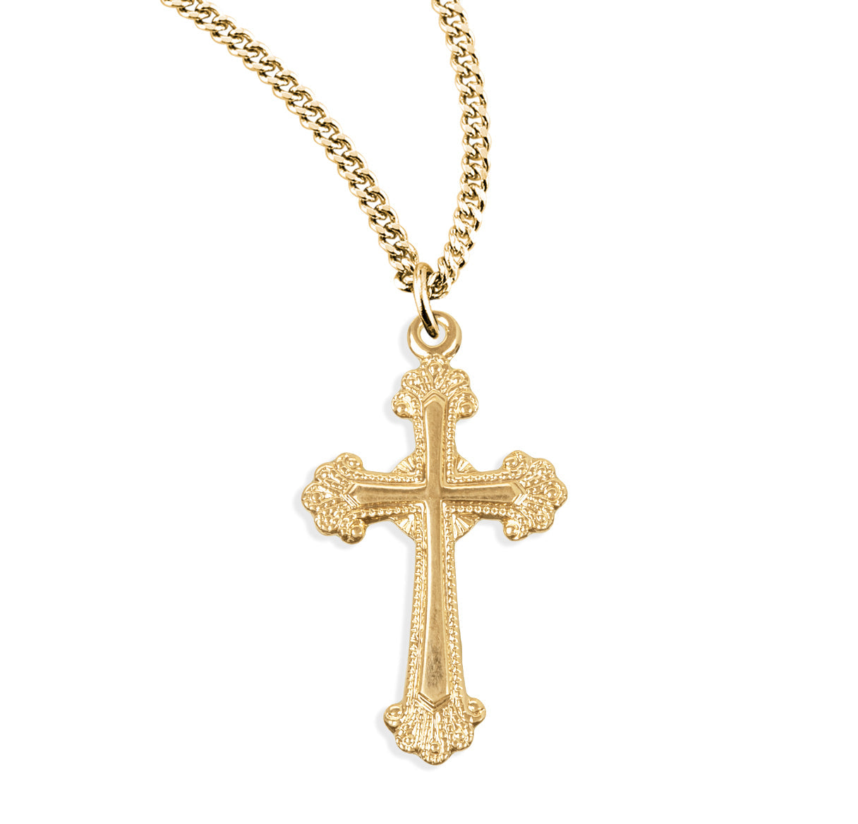 Gold Over Sterling Silver Cross Necklace | 16kt Gold Plated .925 Silver