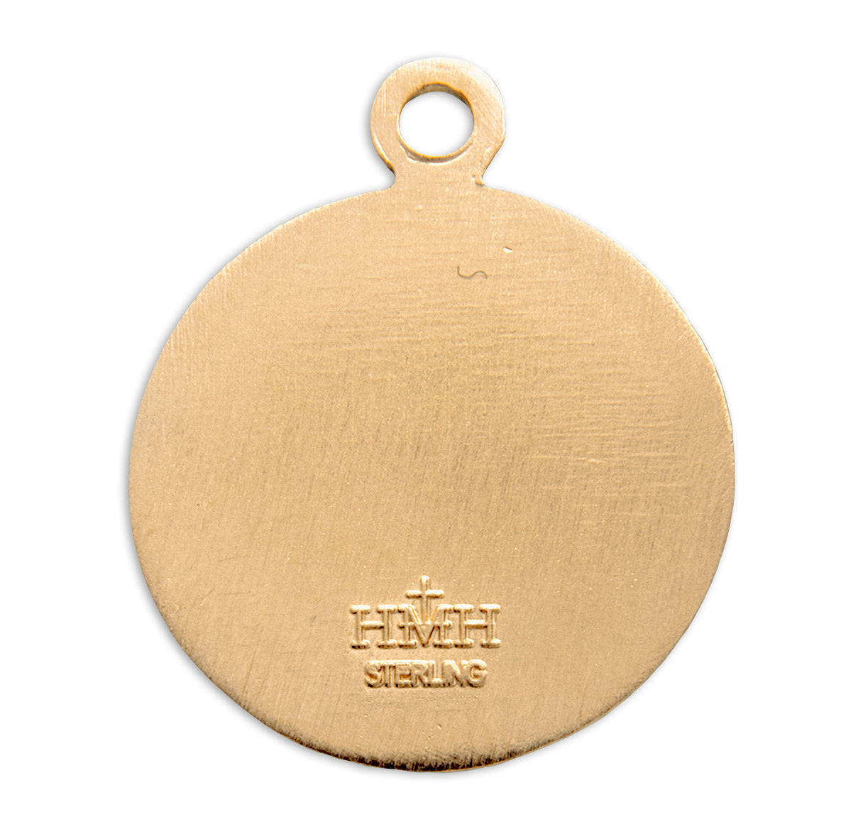 Patron Saint Anthony Round Gold Over Sterling Silver Medal Necklace | 16kt Gold Plated .925 Silver