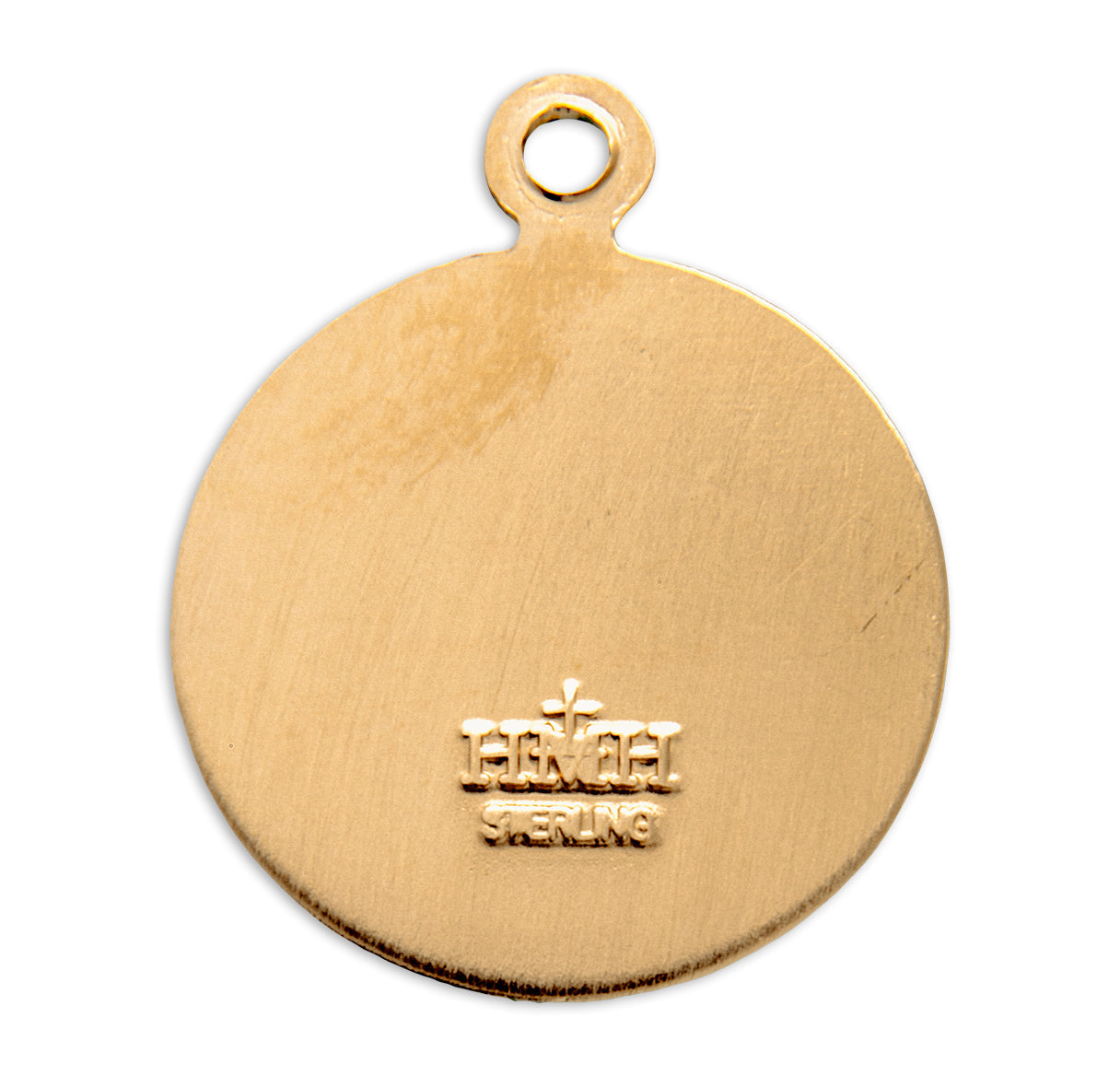 Patron Saint Christopher Round Gold Over Sterling Silver Medal Necklace | 16kt Gold Plated .925 Silver