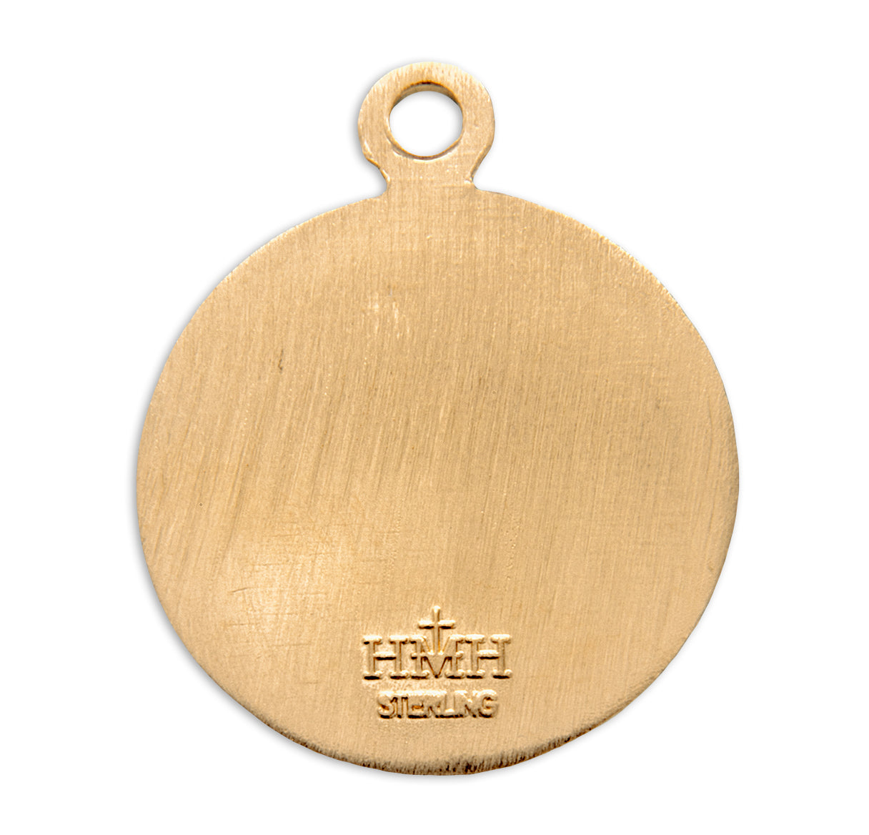 Patron Saint Gerard Round Gold Over Sterling Silver Medal Necklace | 16kt Gold Plated .925 Silver