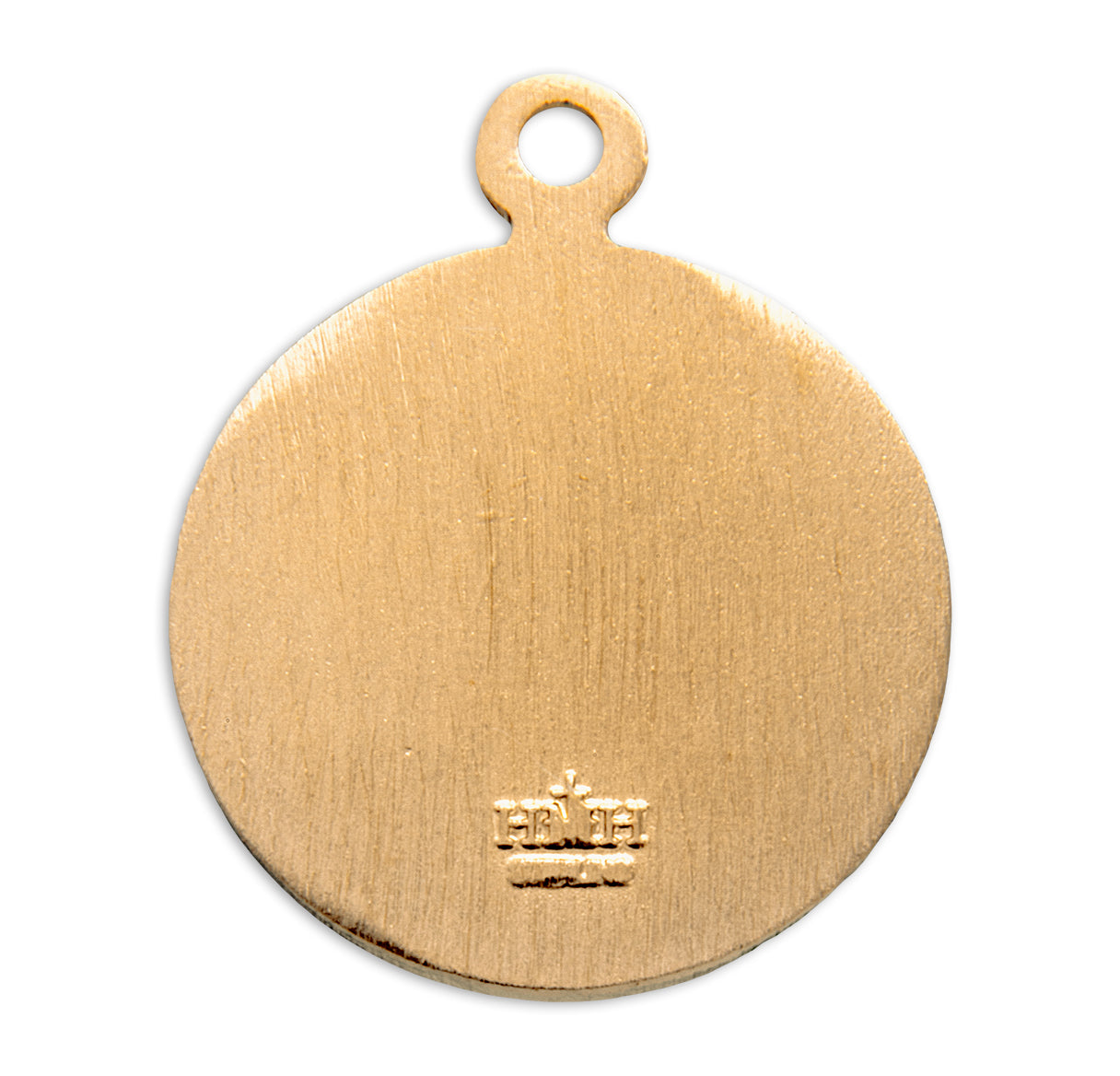 Patron Saint Joseph Round Gold Over Sterling Silver Medal Necklace | 16kt Gold Plated .925 Silver