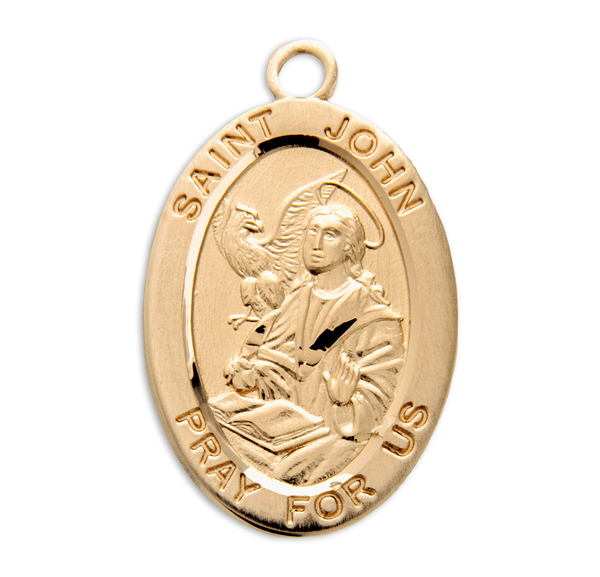Patron Saint John the EvAngelist Oval Sterling Silver Medal Necklace | .925 Silver