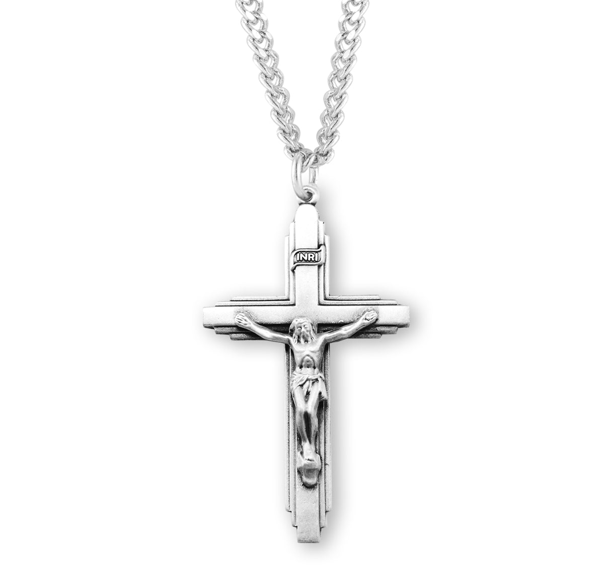 Sterling Silver Triple Level Crucifix Necklace | .925 Silver
