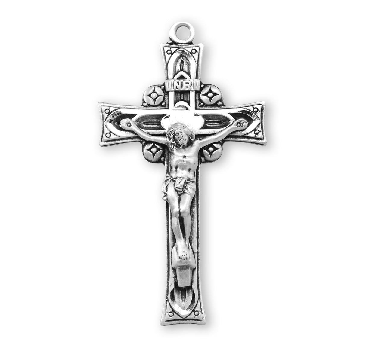 Deep Relief Sterling Silver Crucifix Necklace | .925 Silver