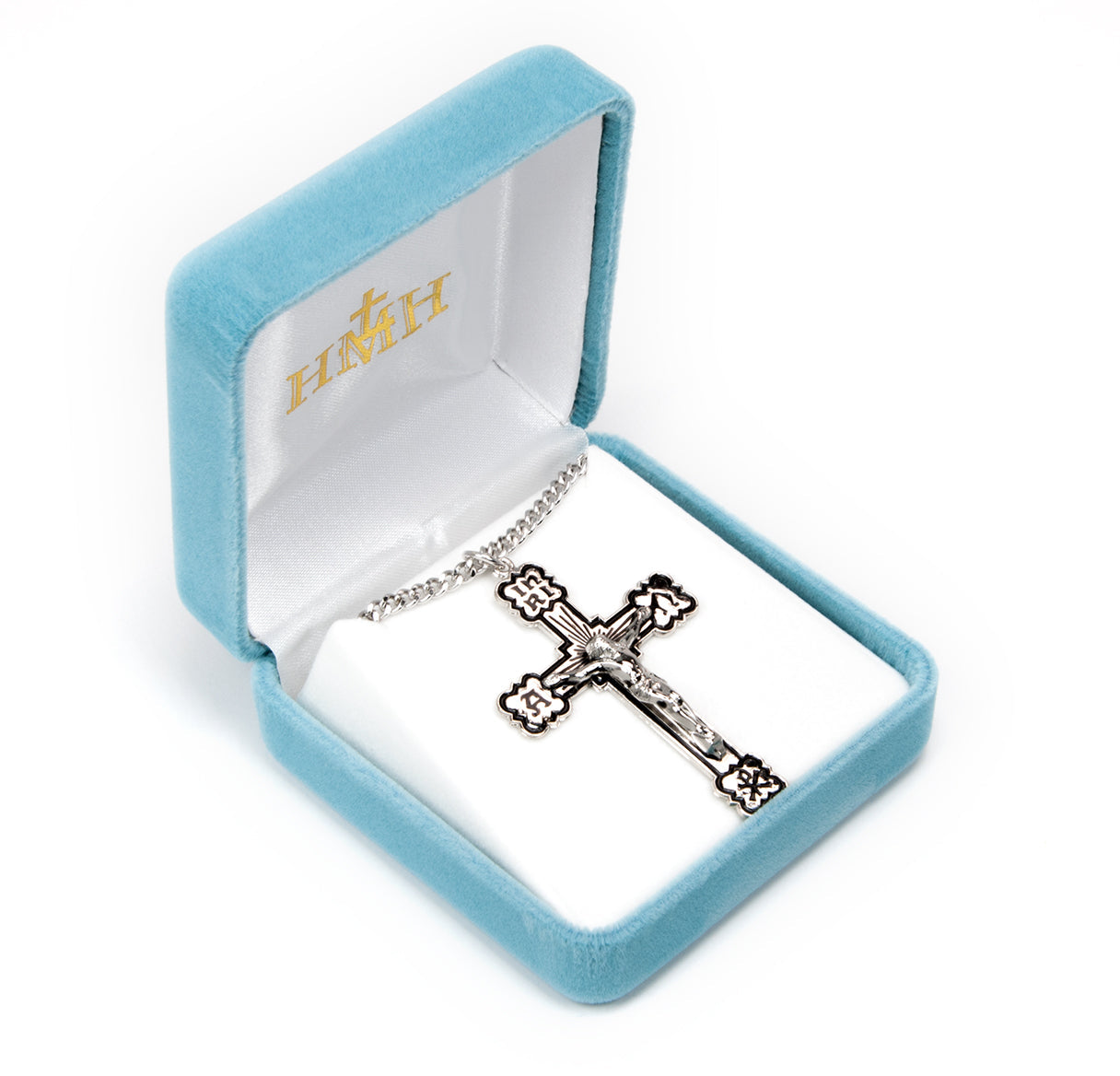 Alpha and Omega Enameled Sterling Silver Medal Necklace | .925 Silver