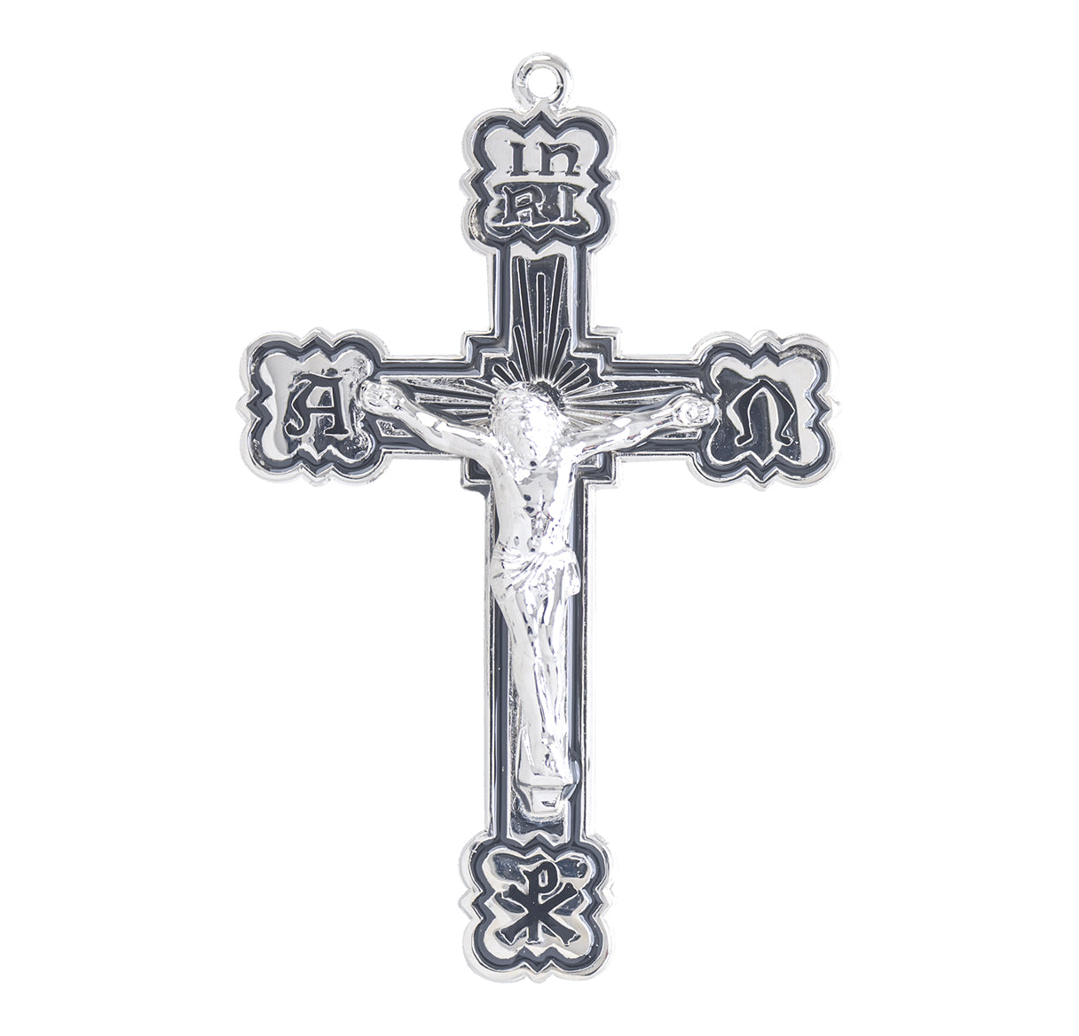 Alpha and Omega Enameled Sterling Silver Medal Necklace | .925 Silver