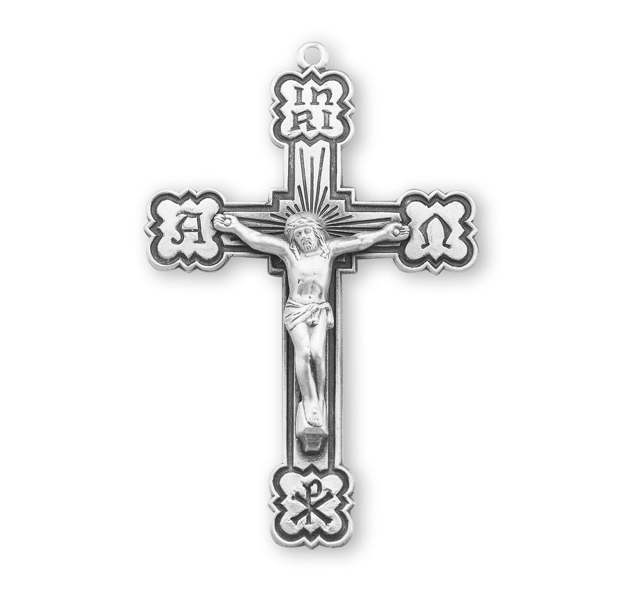 Alpha Omega Sterling Silver Crucifix Necklace | .925 Silver