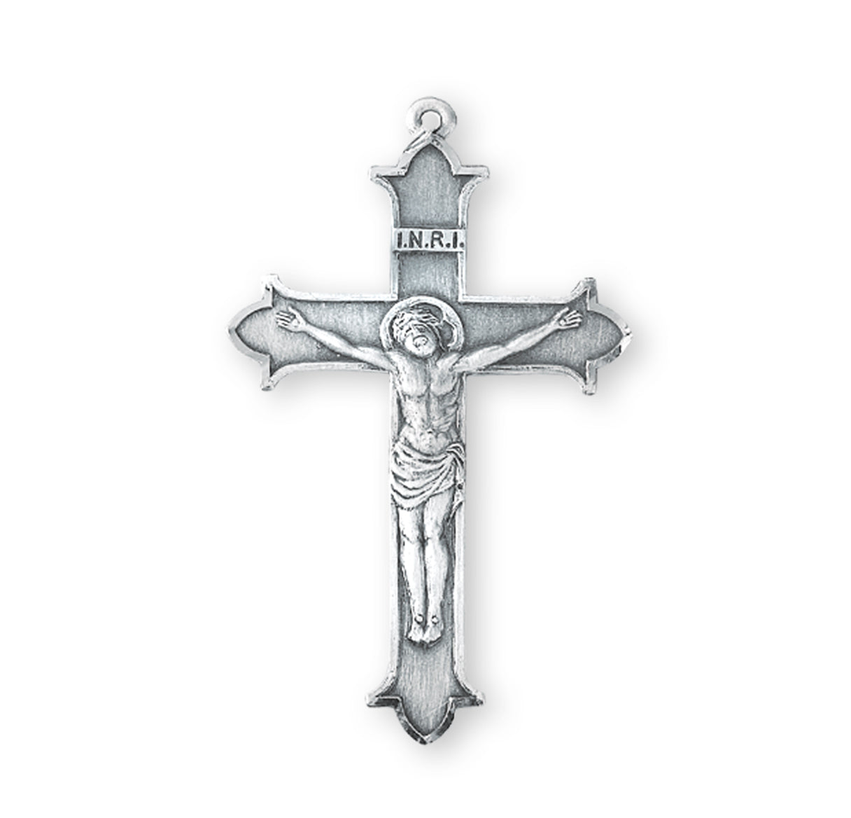 Flare Tipped Sterling Silver Crucifix Necklace | .925 Silver