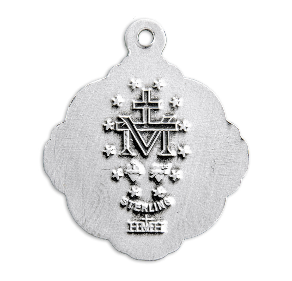 Sterling Silver Miraculous Medal Pendant with Chain | .925 Silver