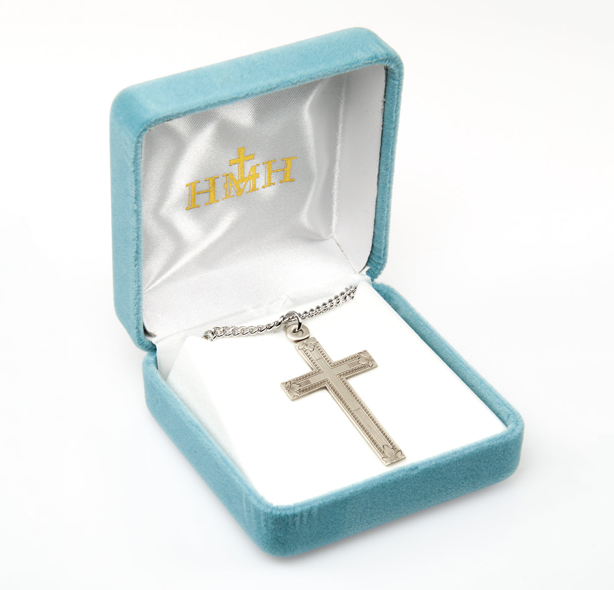 Sterling Silver Engraved Cross in Cross Necklace | .925 Silver