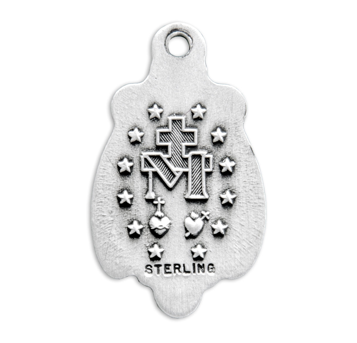 Sterling Silver Miraculous Medal Pendant with Chain | .925 Silver