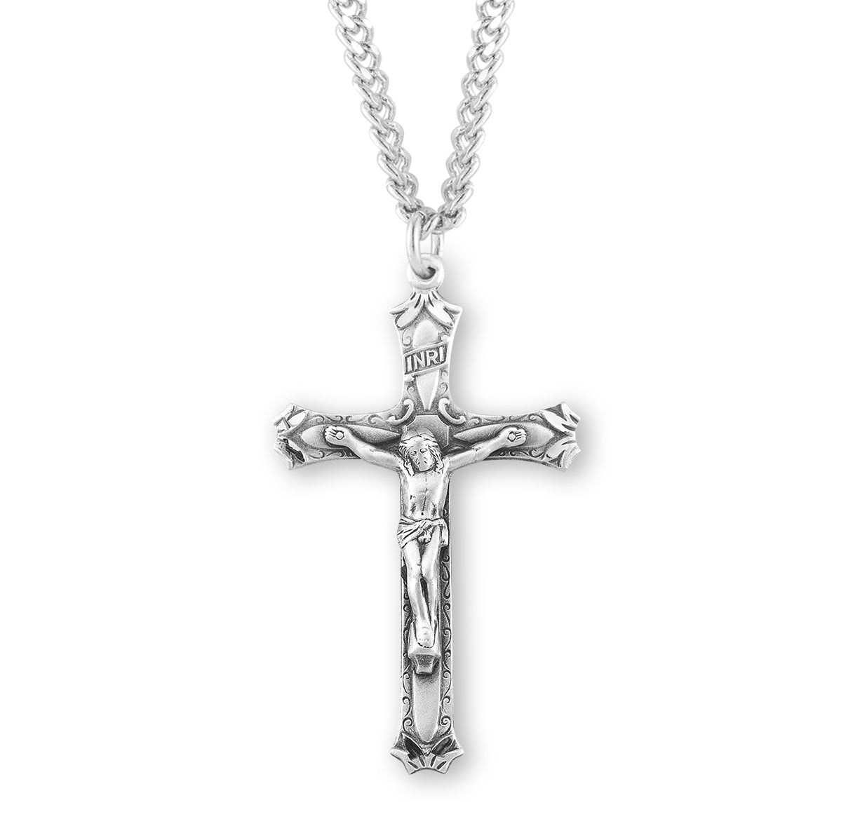 Sterling Silver High Relief Crucifix Necklace | .925 Silver