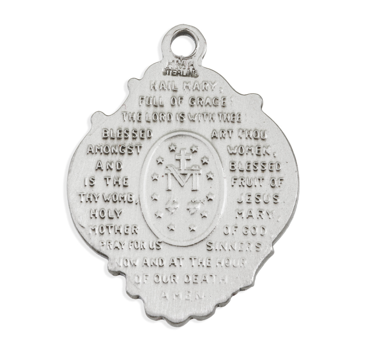 Sterling Silver Baroque Style Miraculous Medal Pendant with Chain | .925 Silver