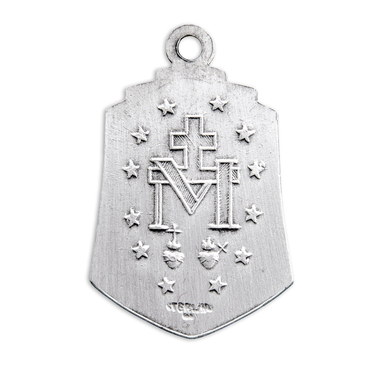 Sterling Silver Miraculous Medal Pendant with Chain | .925 Silver