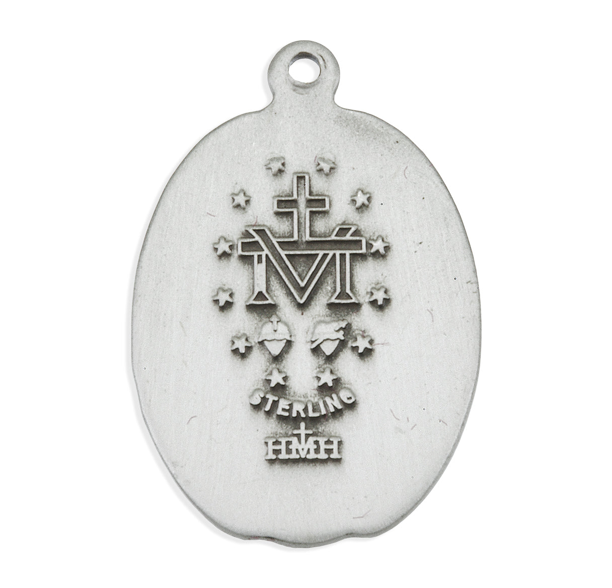 Sterling Silver Miraculous Medal Pendant with Chain | .925 Silver