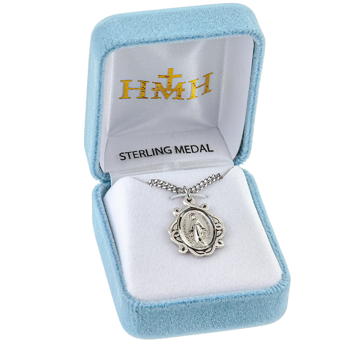 Sterling Silver Miraculous Medal Pendant with Chain Celtic Knot | .925 Silver