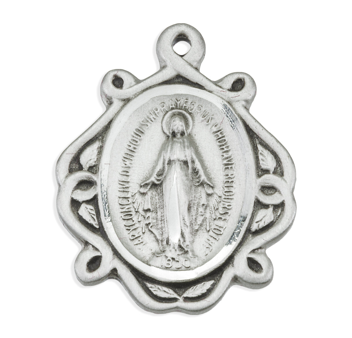 Sterling Silver Miraculous Medal Pendant with Chain Celtic Knot | .925 Silver