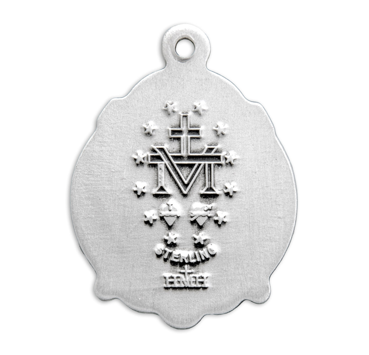 Sterling Silver Miraculous Medal Pendant with Chain | .925 Silver