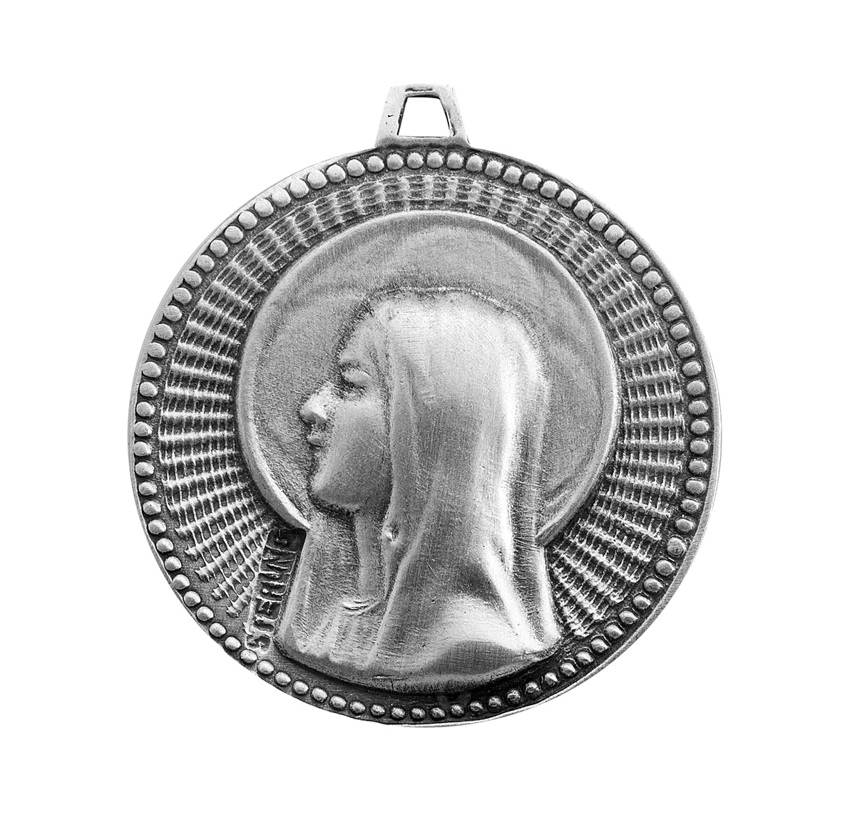 Sterling Silver Christ in Agony Round Medal Pendant with Chain | .925 Silver