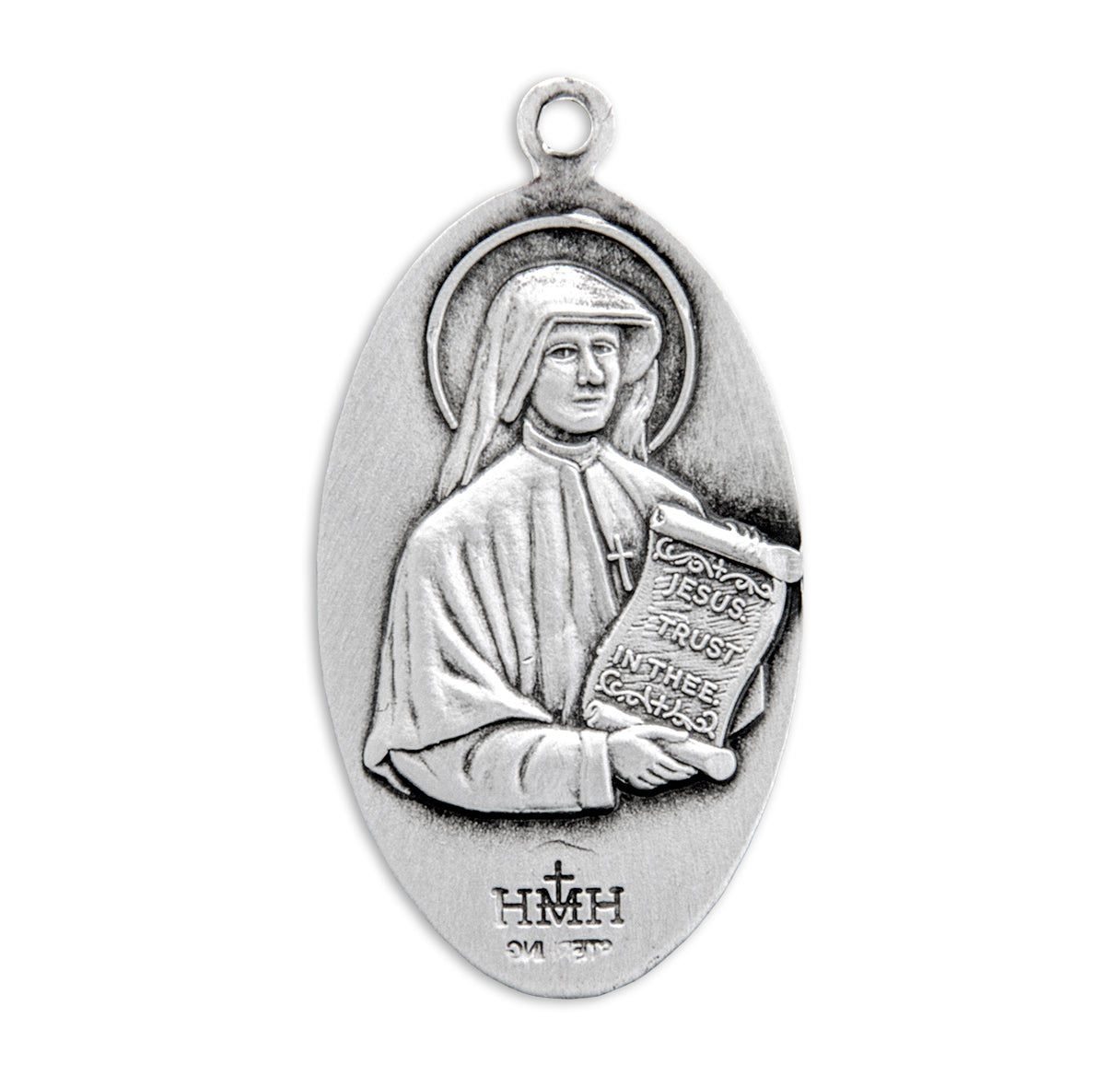 Divine Mercy/Saint Faustina Sterling Silver Medal Pendant with Chain | .925 Silver