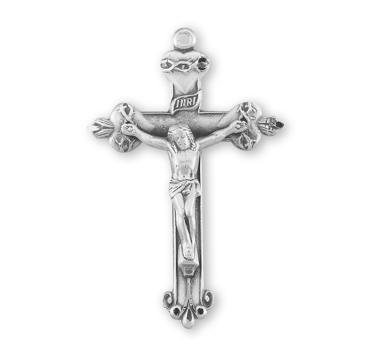 Sacred Hearts Sterling Silver Crucifix Necklace | .925 Silver
