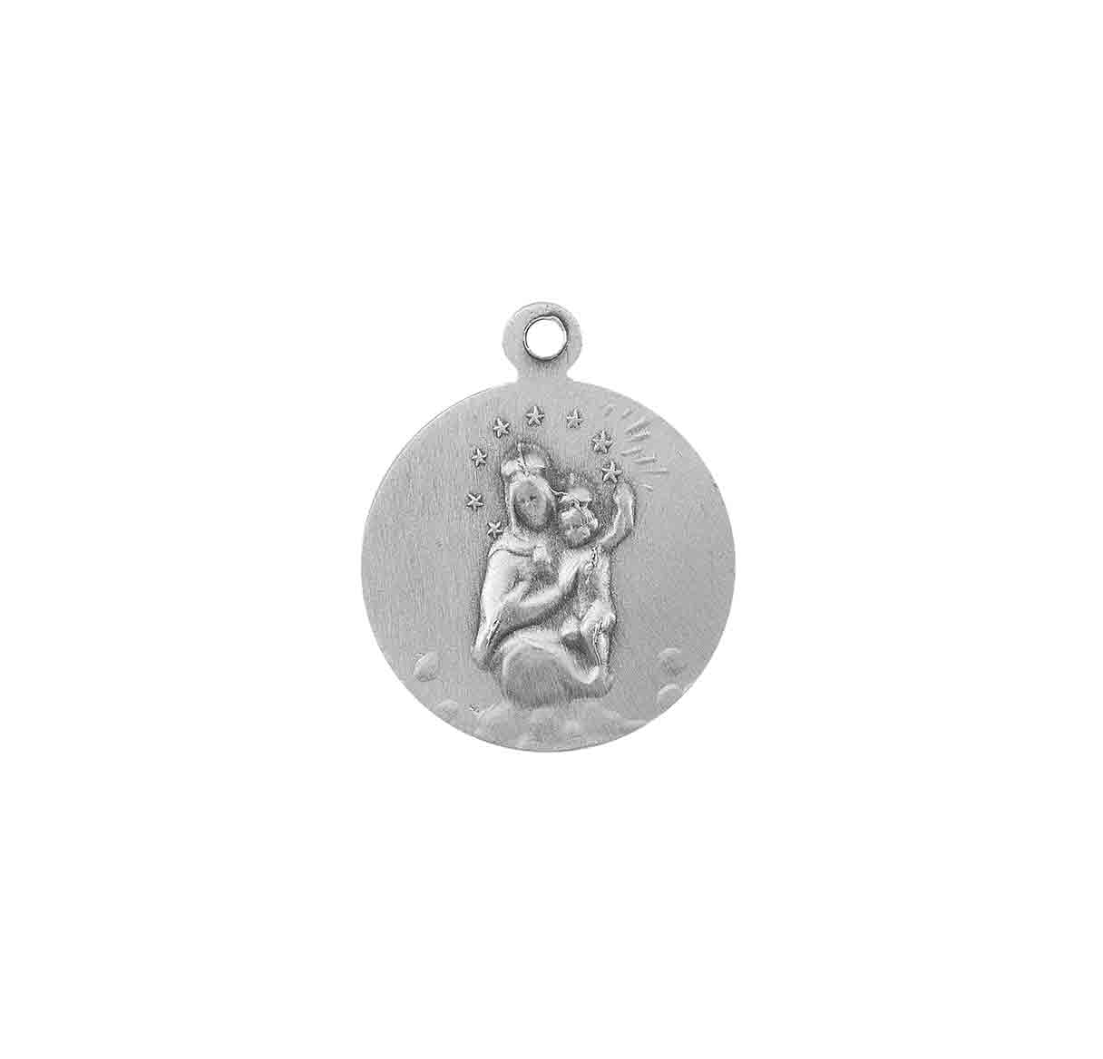Sterling Silver Scapular Sacred Heart of Jesus Medal Pendant with Chain | .925 Silver