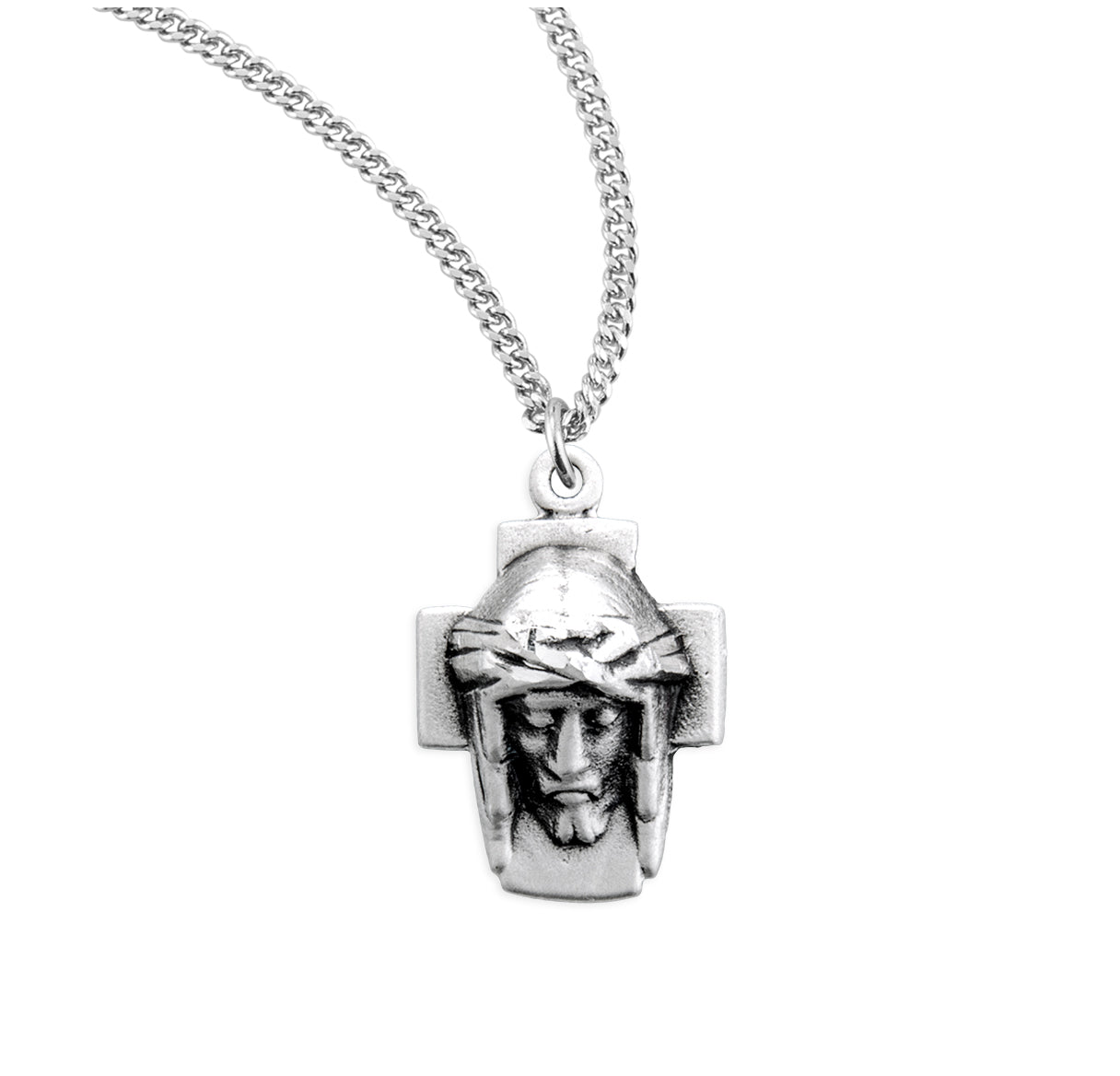 Head of Christ Sterling Silver Medal Pendant with Chain | .925 Silver
