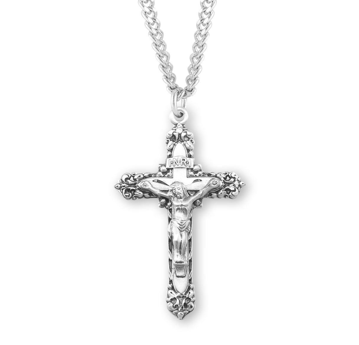 Sterling Silver Ornate Crucifix Necklace | .925 Silver