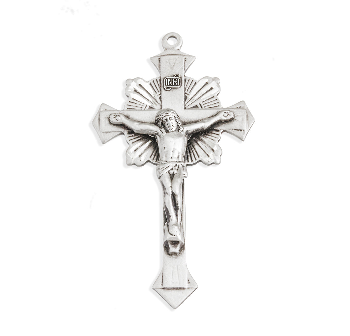 Flare End Sterling Silver Crucifix Necklace | .925 Silver