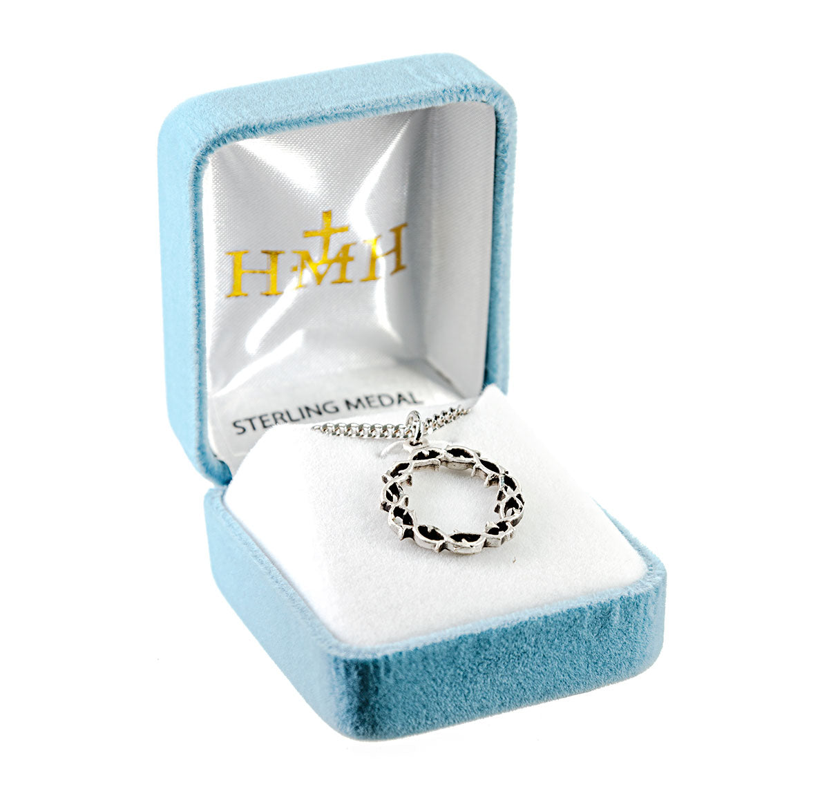 "Crown of Thorns" Sterling Silver Medal Pendant with Chain | .925 Silver