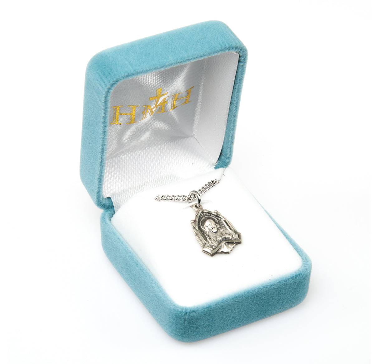 Sterling Silver Scapular Sacred Heart Of Jesus Necklace | .925 Silver