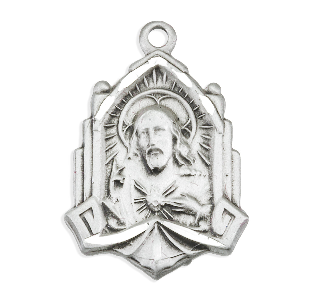 Sterling Silver Scapular Sacred Heart Of Jesus Necklace | .925 Silver
