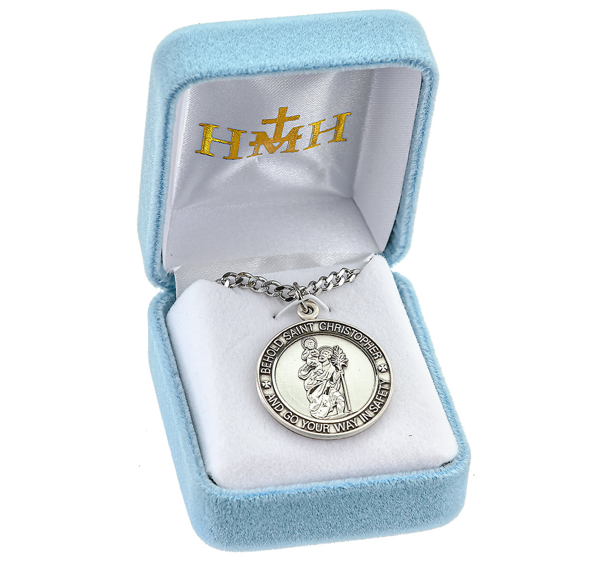 Sterling Silver St. Christopher Pendant with Border | .925 Silver