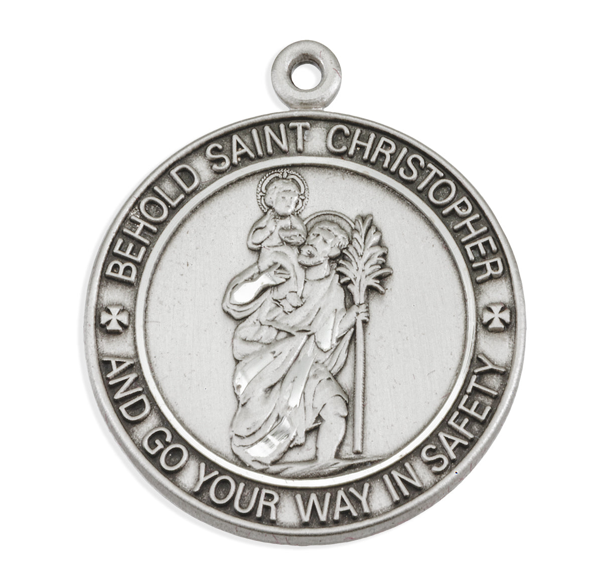 Sterling Silver St. Christopher Pendant with Border | .925 Silver